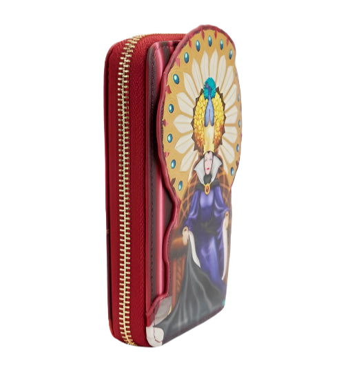 Red wallet with Evil Queen on her throne design on a white background
