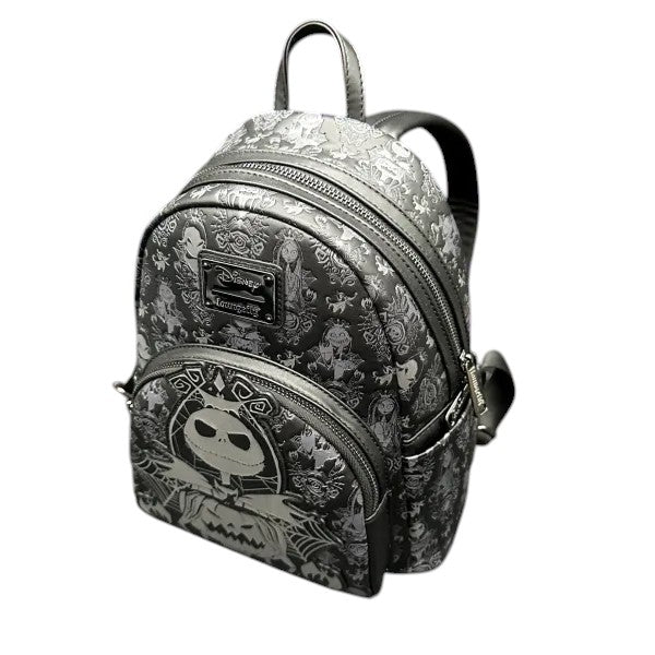 Backpack with black and white pattern on a white background