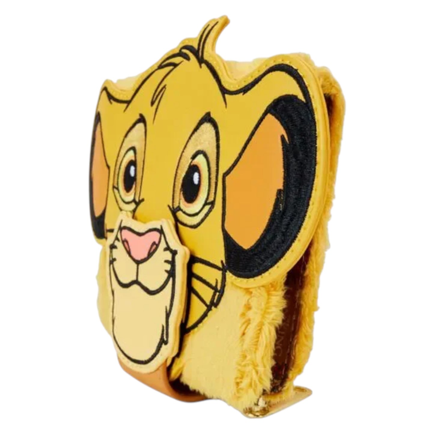 Plush wallet with Simba's face on a white background