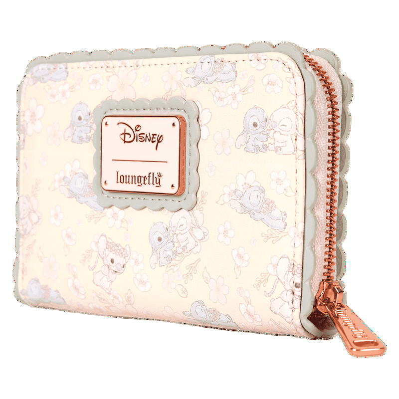 Disney Loungefly wallet with Stitch and Angel design on a white background