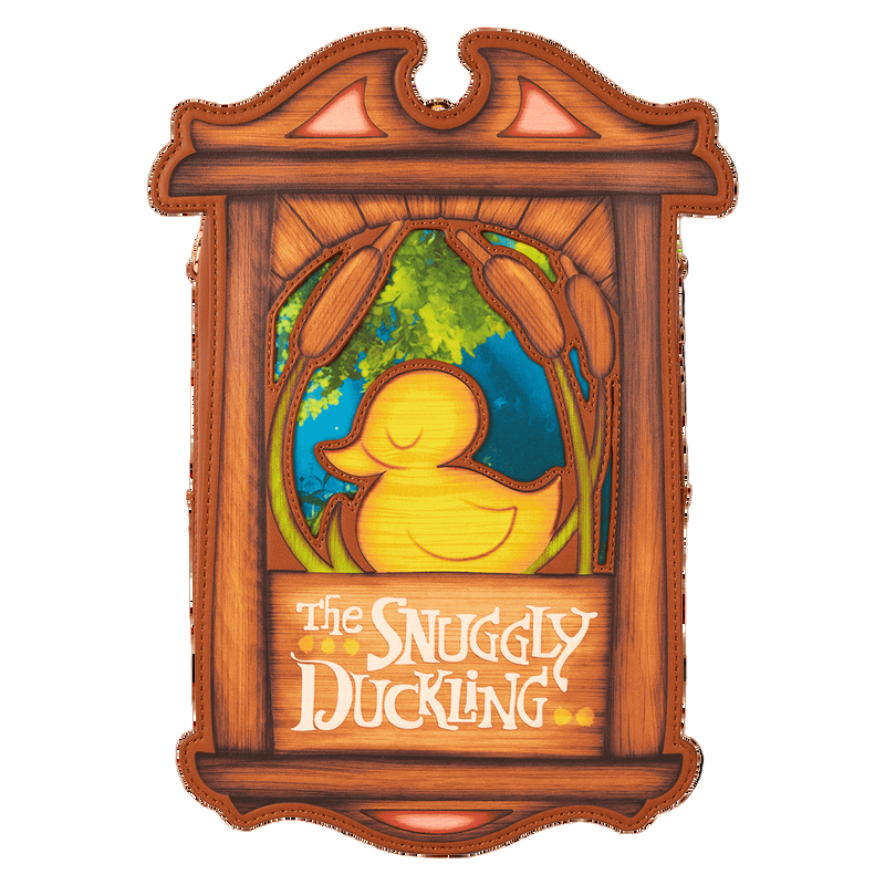 Decorative sign with a duck illustration and 'The Snuggly Duckling' text, framed in wood.