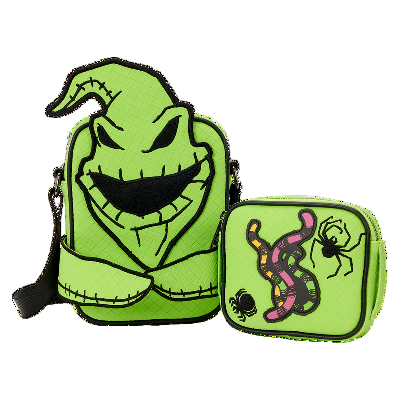 Green bag with Oogie Boogie character design on a white background