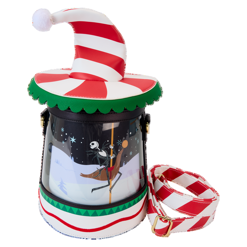 NBC Christmas Town Carousel crossbody bag featuring Jack on a carousel on a white background