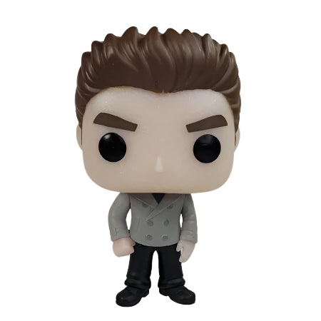 Funko Pop! vinyl figure of Edward Cullen with brown hair and a gray suit on a white background