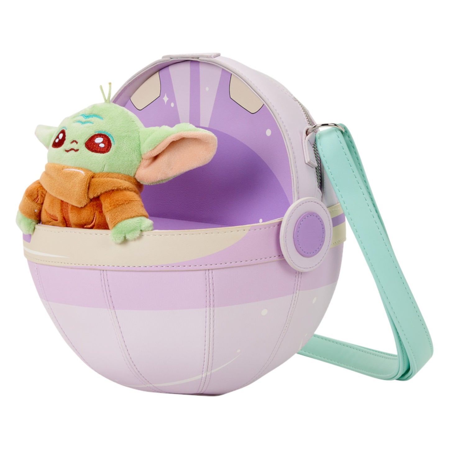 Loungefly The Mandalorian Grogu Figural Pod Plush Crossbody Bag