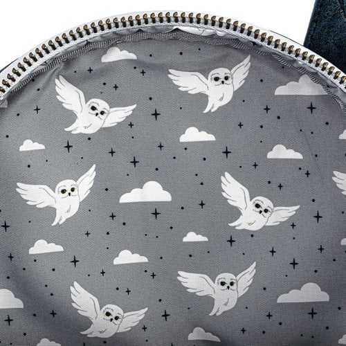 Gray inner lining with owl and cloud pattern