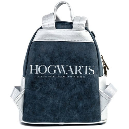 Mini backpack with 'Hogwarts' text on a white background
