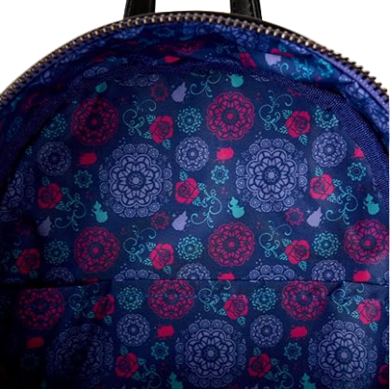 Backpack with floral pattern on a blue background