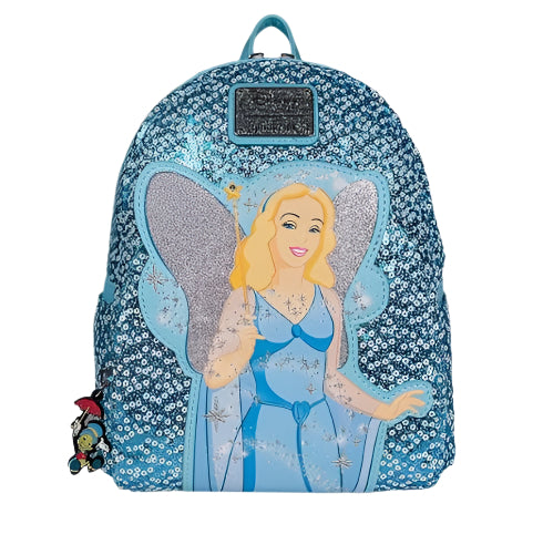 Backpack with Blue Fairy design from Pinocchio on a white background