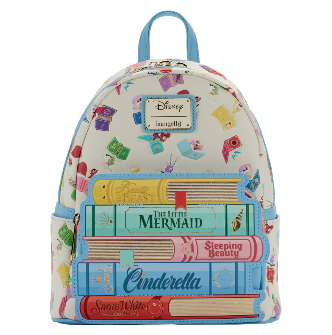 Backpack with Disney book design on a white background
