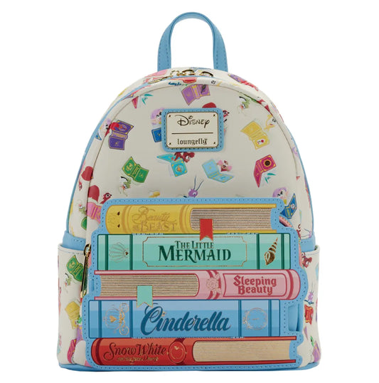 Backpack with Disney book design on a white background