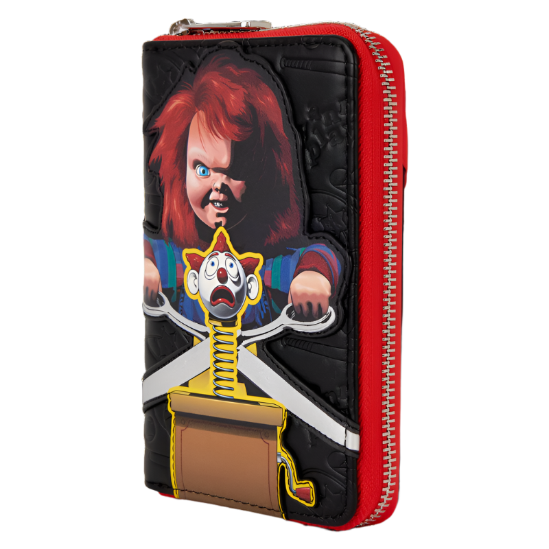 Wallet with the horror movie character Chucky on a white background