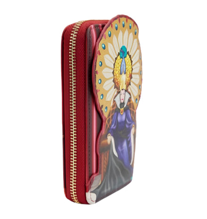 Red wallet with Evil Queen on her throne design on a white background