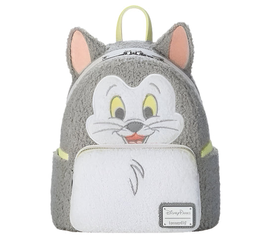 Backpack with Figaro's 
face on a white background