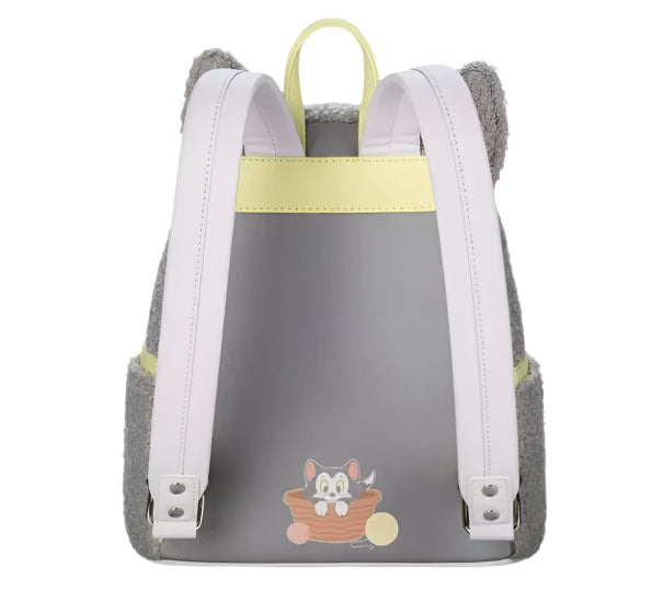 Backpack with cartoon design on a gray background