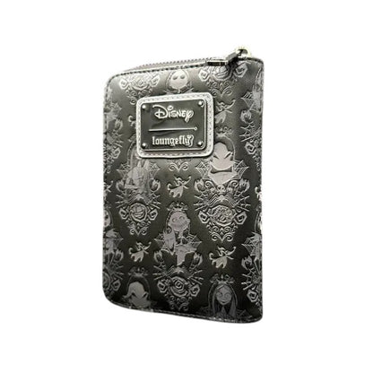 Disney Loungefly wallet with The Nightmare Before Christmas embossing on a white background