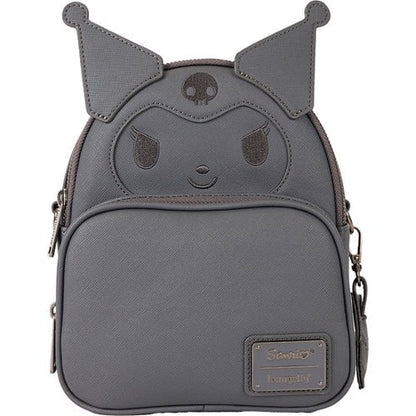 Gray backpack with Kuromi design on a white background