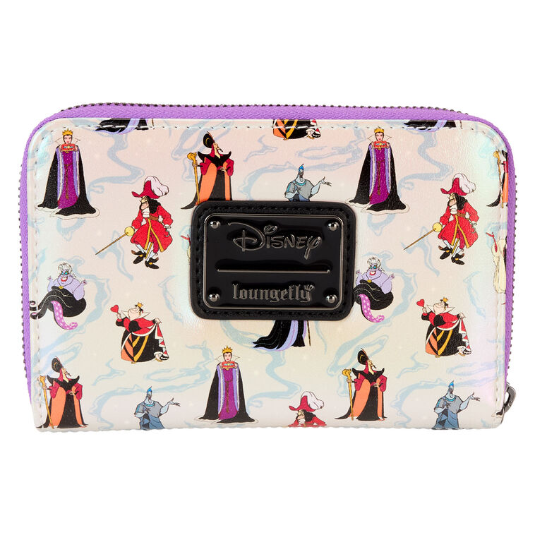 Disney villains wallet with purple border and black Disney logo on a white background