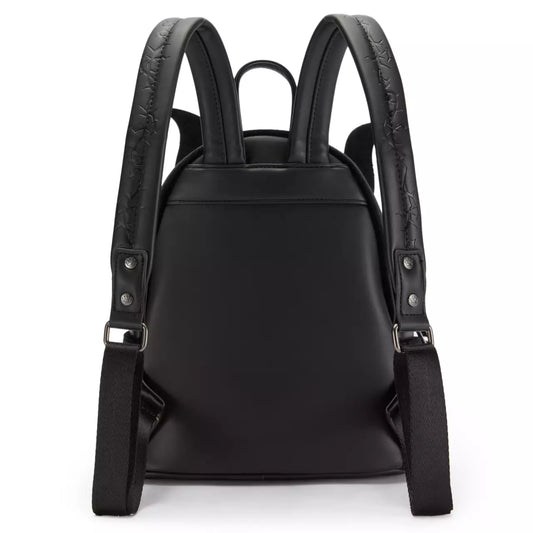 Black backpack on a white background