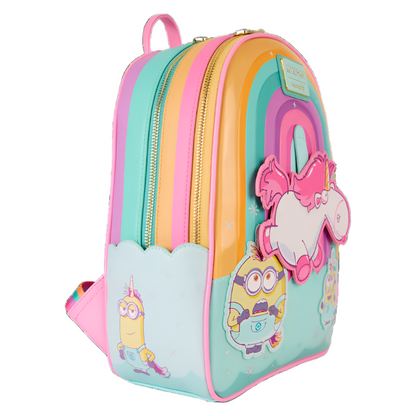 Colorful backpack with Kevin the Minion on a white background