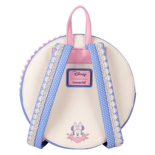 Round backpack with Disney and loungefly  branding on a white background