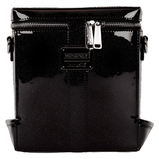Back view of Figural Crossbody Bag with visible Monopoly and Loungefly brand logo on a white background