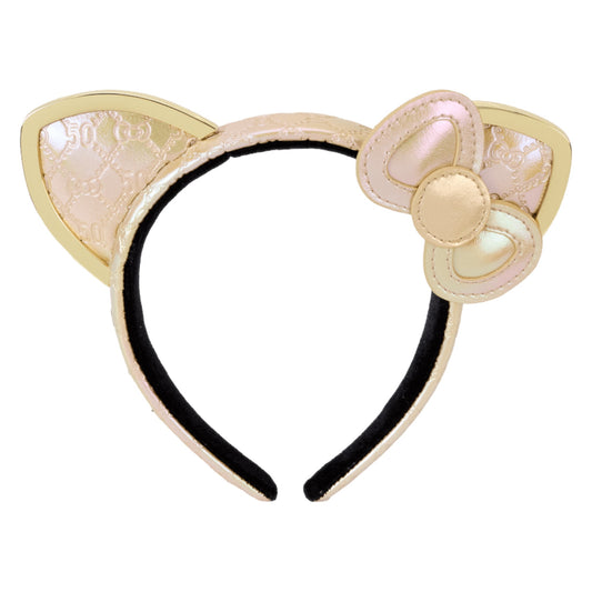 Hello Kitty ear headband with a bow on a white background