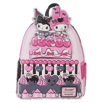 Mini backpack with Kuromi and My Melody Sanrio characters on a white background