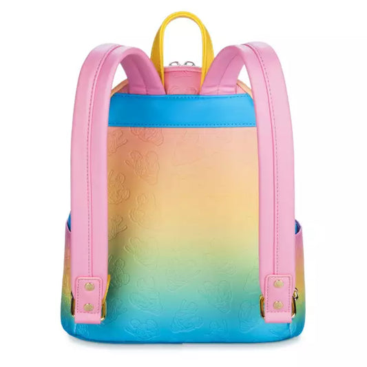 Colorful backpack with a gradient design on a white background