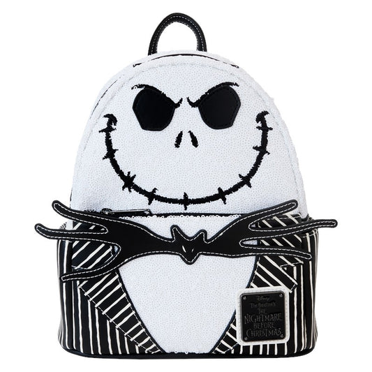 Front Jack Skellington Sequin Mini Backpack on a white background