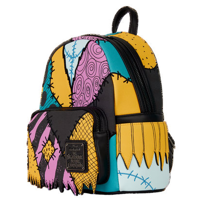 Colorful backpack with Sally from the Nightmare Before Christmas design on a white background