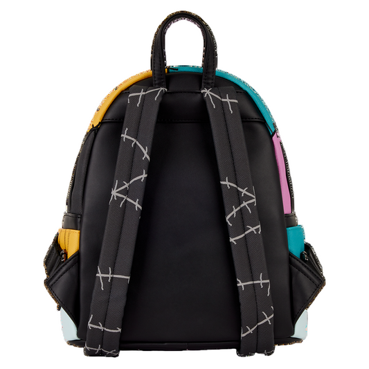Black backpack with colorful accents on a white background