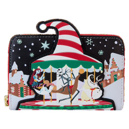 Front NBC Town Carousel wallet with carousel design on a white background