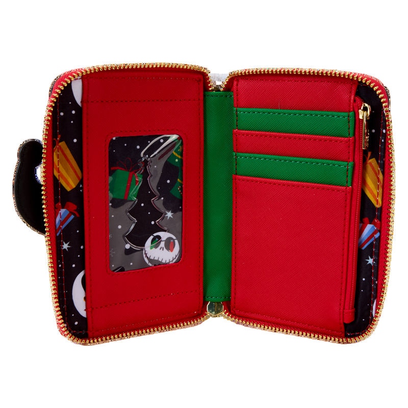 Inside NBC Town Carousel wallet with green interior, featuring a various NBC character design on a white background