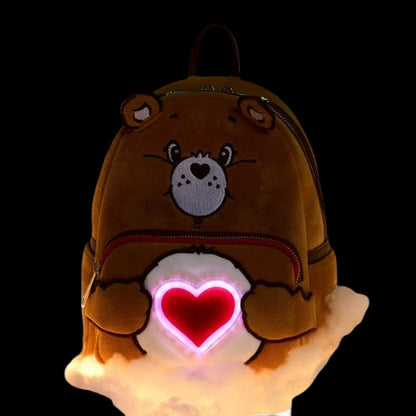 Loungefly Care Bears Exclusive Tenderheart Bear Plush Cosplay Light Up Glow Mini Backpack