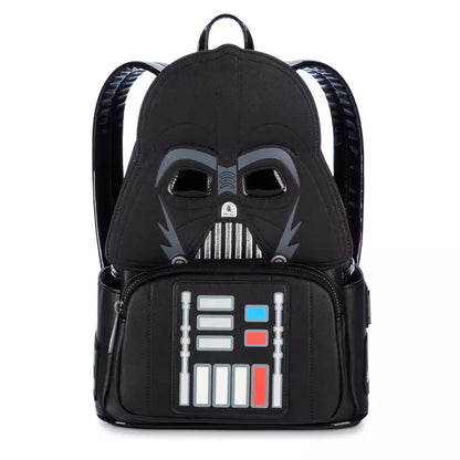 Front view of the mini backpack with Darth Vader design on a white background