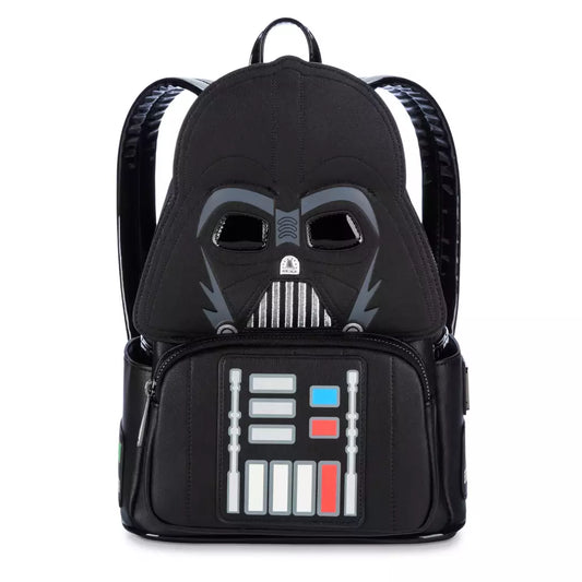 Front view of the mini backpack with Darth Vader design on a white background