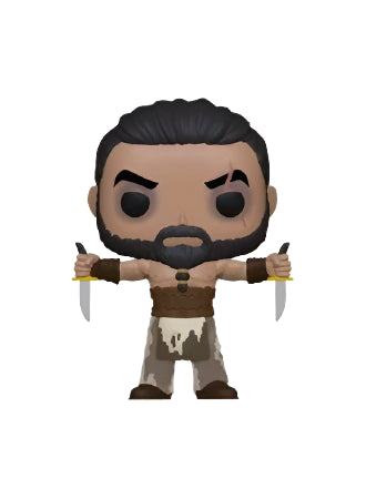 Funko Pop! vinyl figure of Khal Drogo with knives on a white background