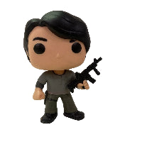 Funko Pop! vinyl figure figure of Prison Glenn Rhee from 'The Walking Dead' holding his rifle on a white background