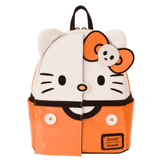Hello Kitty Backpack with orange and white colors on a white background
