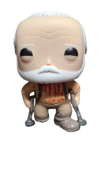 Funko Pop! vinyl figure of figure of Hershel Greene Headless from The Walking Dead with a beard and white hair on a white surface