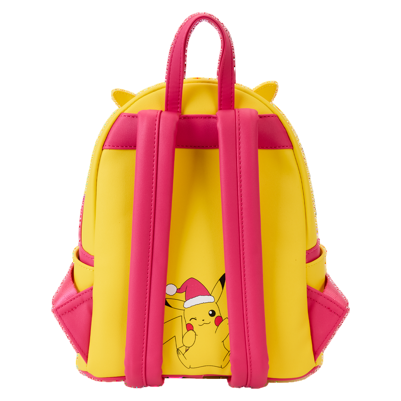 Back Pokémon Santa Pikachu backpack with a santa pikachu character on a white background