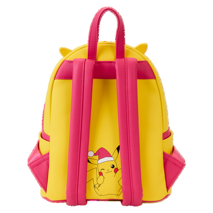 Back Pokémon Santa Pikachu backpack with a santa pikachu character on a white background