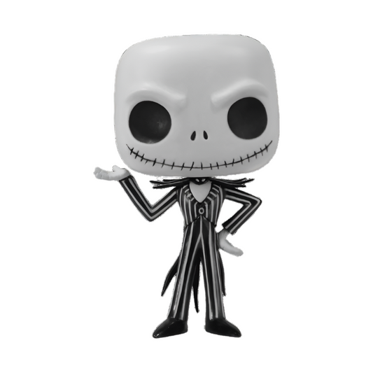 Jack Skellington in a suit on a white background