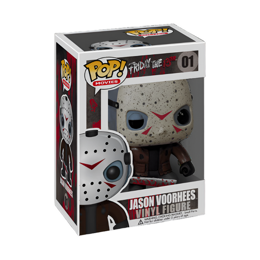 Funko Pop! vinyl figure packaging featuring Jason Voorhees from Friday the 13th on a white background.