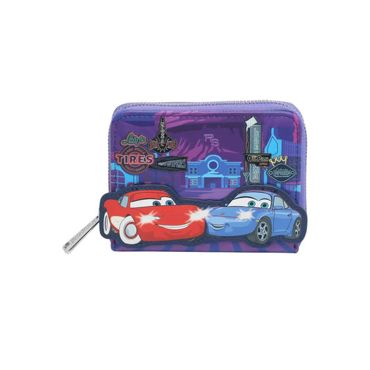 Wallet with car design on a white background