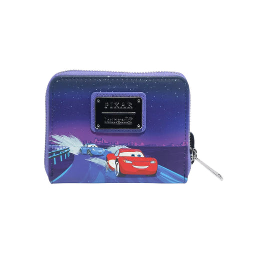 Loungefly Disney Pixar Cars Lightning McQueen & Sally Nighttime Glow-in-the-Dark Zip Wallet