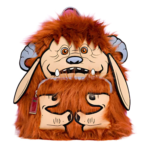 Plush backpack with Ludo from the movie Labyrinth on a white background.