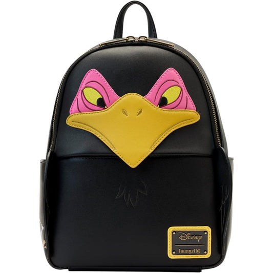 Black backpack with Diablo's face design on a white background