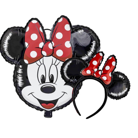 Loungefly Minnie Mouse Balloon Crossbody Backpack and Ears Bundle